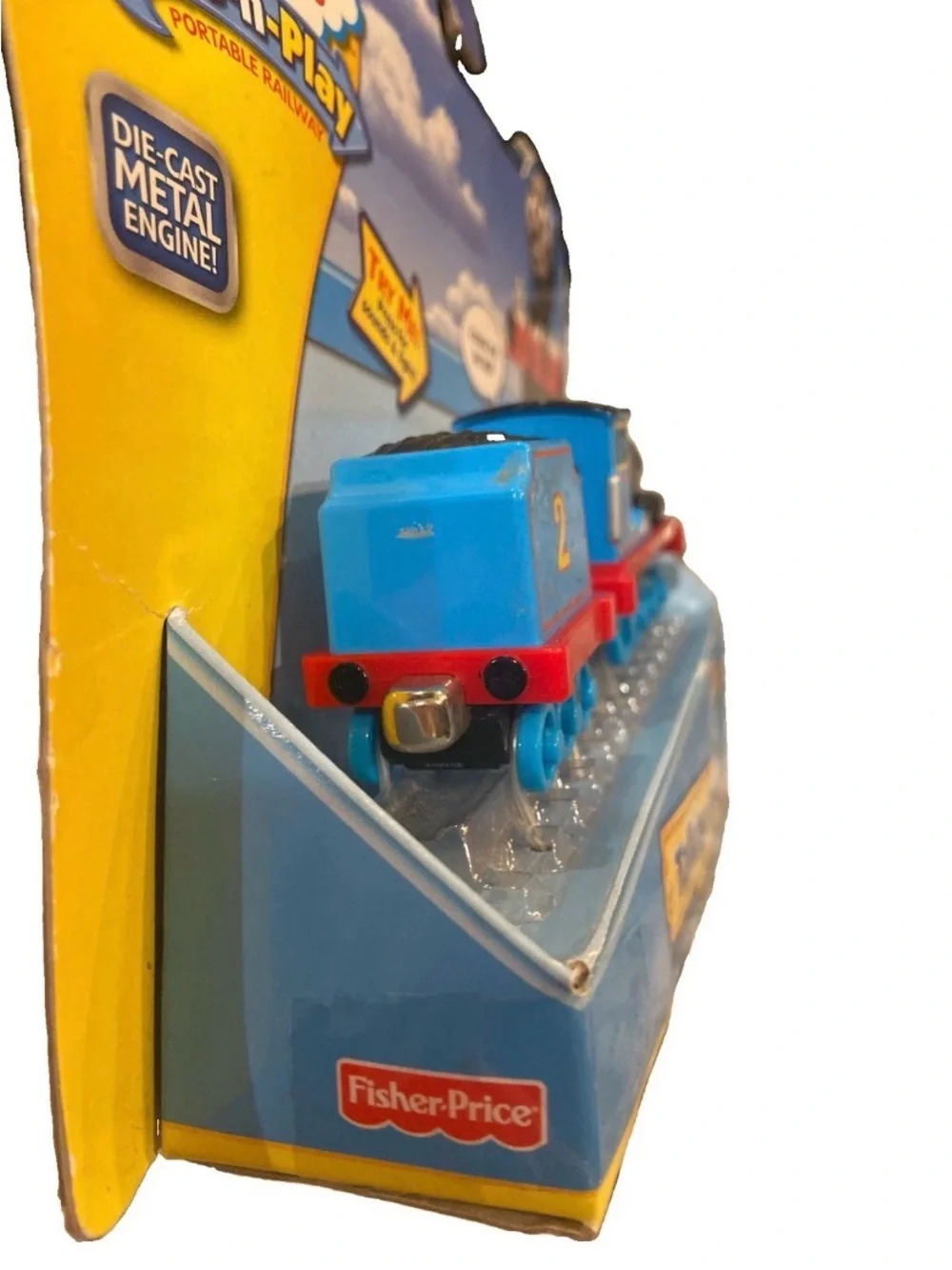EDWARD ! THOMAS FRIENDS TRAIN Diecast 2010 TAKE N PLAY ALONG BLUE #2 NEW Read